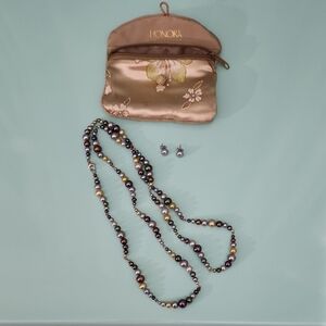 Elegant Honora Pearl Necklace and Earrings Set